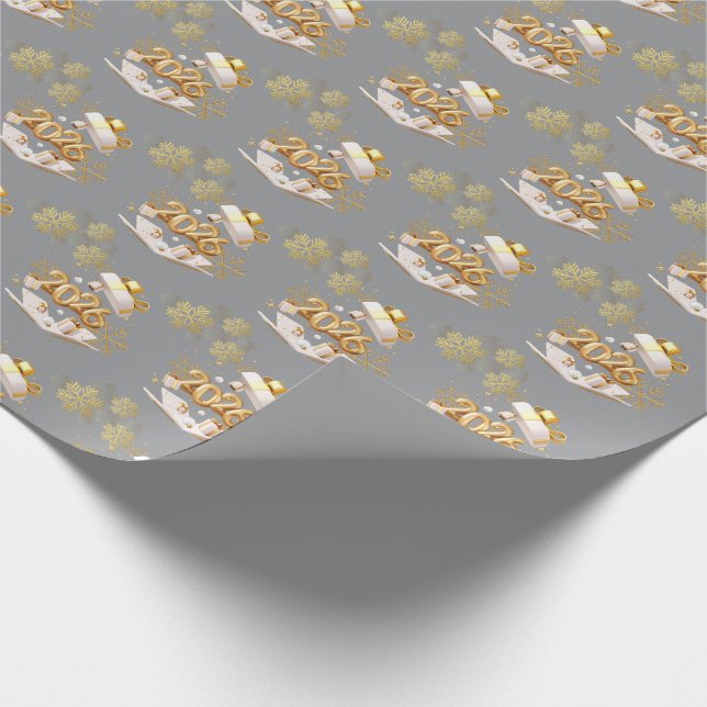 Modern Gold Holiday Gift Wrap Presentpapper (Hörn)