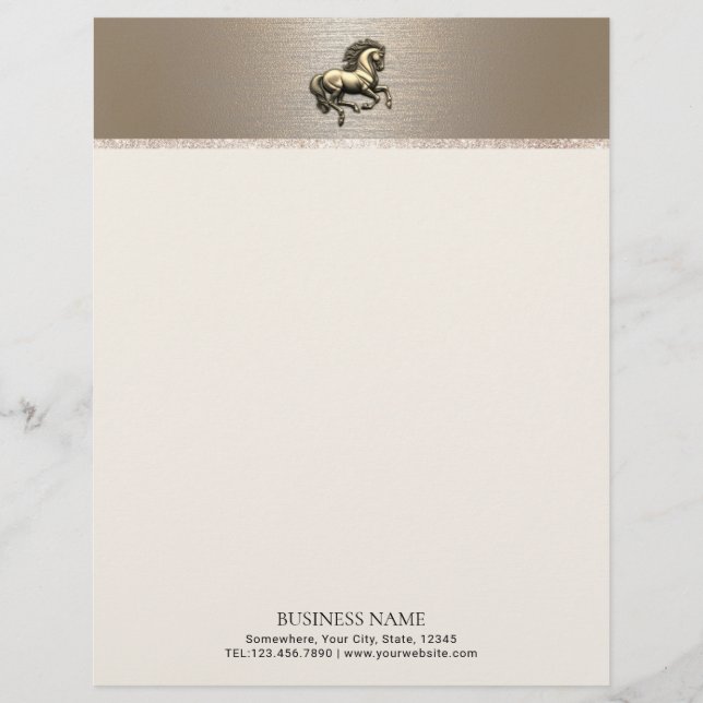 Modern Gold Horse Club Equine Training Equestrian Brevhuvud (Framsida)