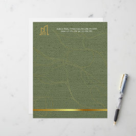 Modern Gold House Real Estate Olive Green Realtor Brevhuvud