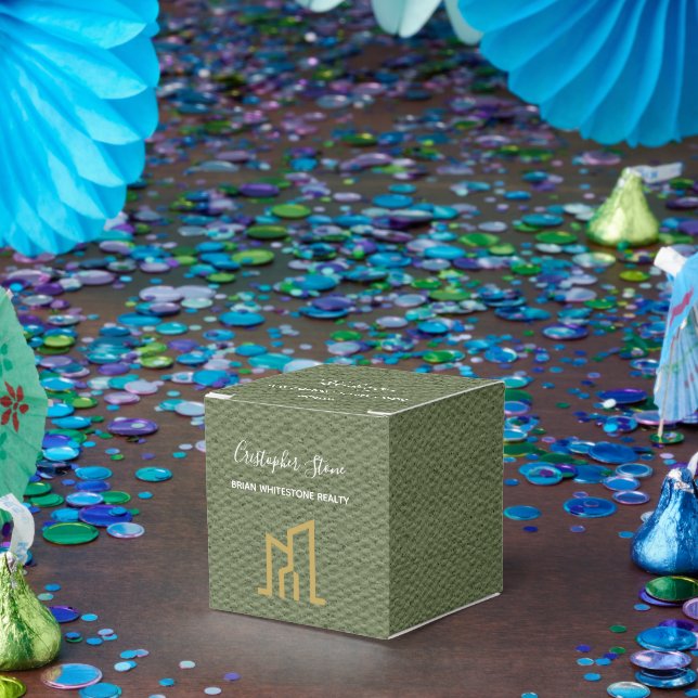 Modern Gold House Real Estate Olive Green Realtor Presentaskar (Part)