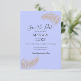 Modern Gold leaves Lavender colour Spara Datumet