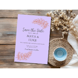 Modern Gold leaves Violet Spara Datumet