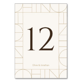 Modern Gold Ornaments Cream Wedding Bordsnummer