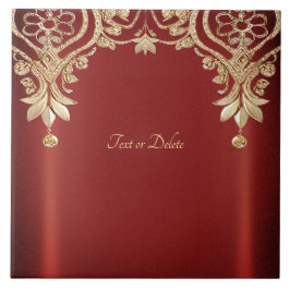 Modern Gold Red Floral Ceramic Tile Kakelplatta