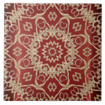 Modern Gold Red Floral Ceramic Tile Kakelplatta<br><div class="desc">Beautiful Modern Gold Red Floral Ceramic Tile</div>