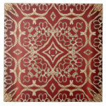 Modern Gold Red Floral Ceramic Tile Kakelplatta<br><div class="desc">Beautiful Modern Gold Red Floral Ceramic Tile</div>
