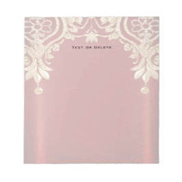 Modern Gold Red Floral Notepad Anteckningsblock