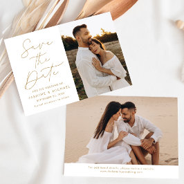 Modern Gold Script 2 Foto Spara Datumet