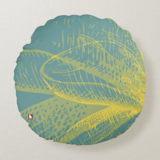 Modern Goldden Flower Paint 1 av RD Rund Kudde