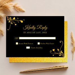 Modern Golden Black Minimalist Quinceanera OSA Kort