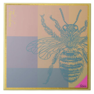 Modern Golden Blue Bee Kakelplatta
