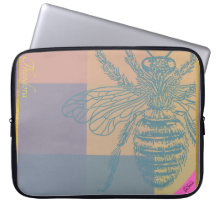 Modern Golden Blue Bee