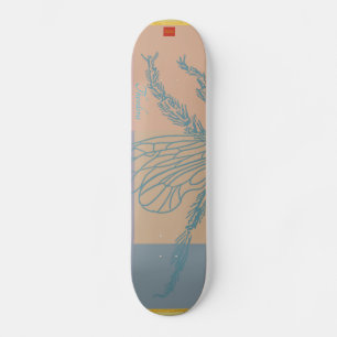 Modern Golden Blue Bee Mini Skateboard Bräda 18,5 Cm