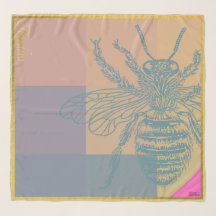 Modern Golden Blue Bee