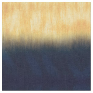 Modern Golden Blue Brushstrokes Tyg