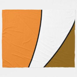 Modern Golden Brown Bright Orange White Kurvor Fleecefilt