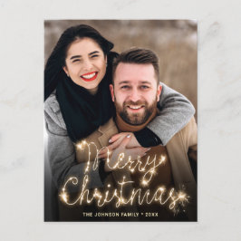 Modern Golden Helgdag PHOTO-jul Hälsning Vykort