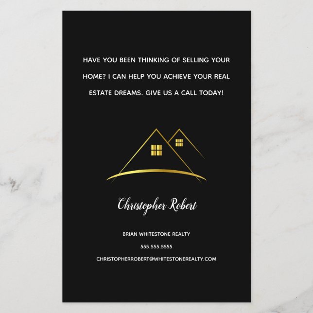 Modern Golden House Logotyp Real Gods Flygblad (Framsidan)