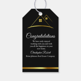 Modern Golden House Logotyp Real Gods Presentetikett