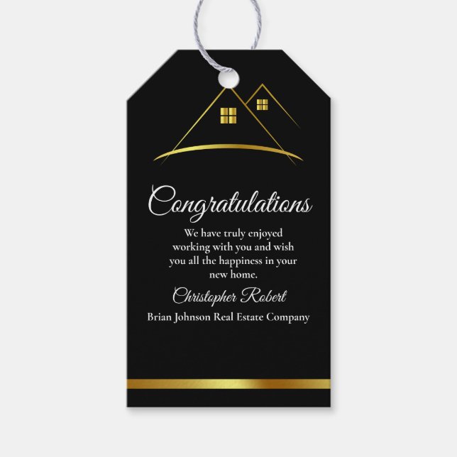 Modern Golden House Logotyp Real Gods Presentetikett (Framsidan)