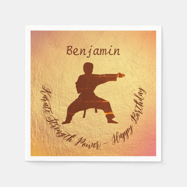 Modern Golden Karate Martial Arts Grattis på födel Pappersservett (Framsidan)
