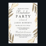Modern Golden Löv Bachelor Party Inbjudan<br><div class="desc">Modern Golden Löv Bachelor Party Inbjudan Modern Elegant enkel Bachelor firande Bucks bjudande Garden lövs,  Rustic,  Olive,  Grey,  fall,  höst,  vintermatchning i Niche- och Nest-butiken. Artwork by www.EssemCreatives.etsy.com"</div>