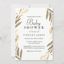 Modern Golden Löv tjej eller pojke Baby Shower Inb