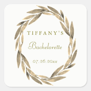 Modern Golden Löv Wandebachelorette Sticker Fyrkantigt Klistermärke