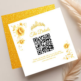 Modern Golden Minimalist Quinceanera QR-OSA Tilläggskort