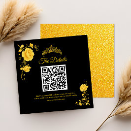 Modern Golden Minimalist Quinceañera QR-OSA Tilläggskort