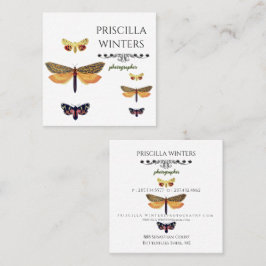 Modern Golden Paediatric Butterflies Mönster Fyrkantigt Visitkort