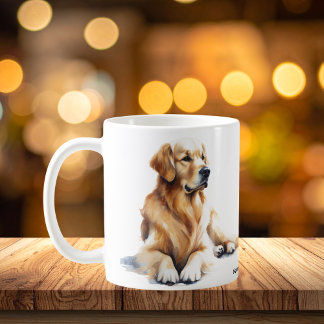 Modern Golden Retriever Watercolor Ai Kaffemugg