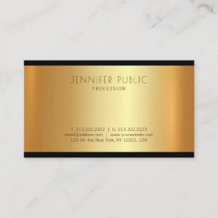 Modern Golden Trendig Gracnice Glamor Plain Visitkort