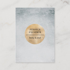 Modern Goldener Kreis Aquarell Grau Schwarz Visitkort