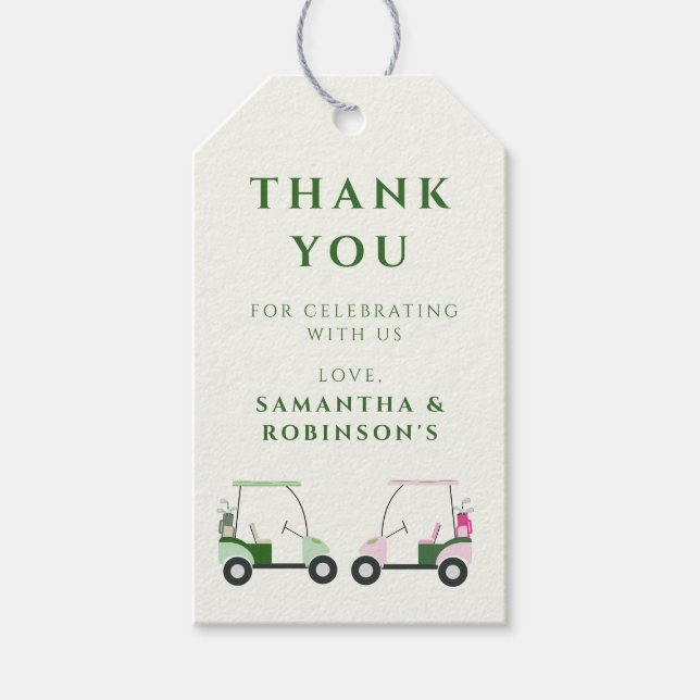 Modern Golf Baby Gender Reveal Par-T Presentetikett (Framsidan)