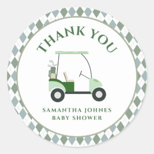 Modern Golf Baby Shower Runt Klistermärke