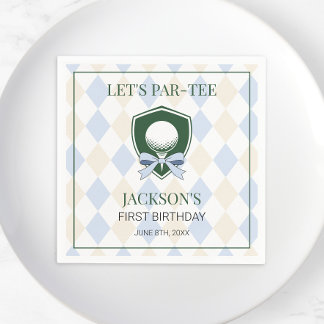 Modern Golf Blue Boys Sports 1:a födelsedagspresse Pappersservett
