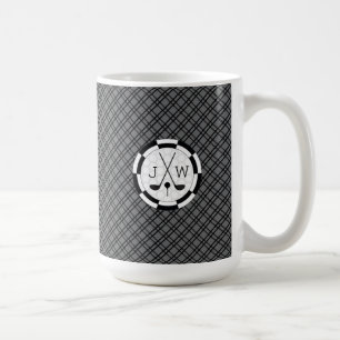 Modern Golf Equipment Motif och Monogram Kaffemugg