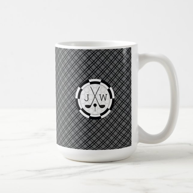 Modern Golf Equipment Motif och Monogram Kaffemugg (Höger)