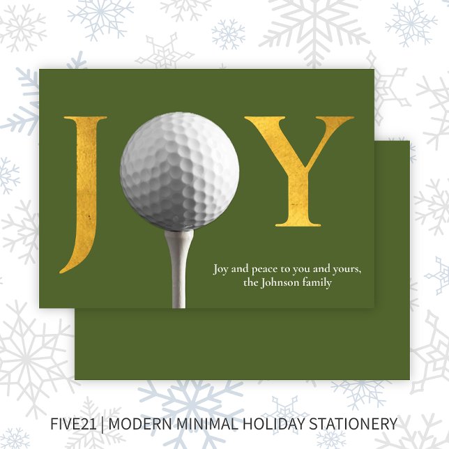 Modern Golf Joy & Peace Grönt jul Julkort (Skapare uppladdad)