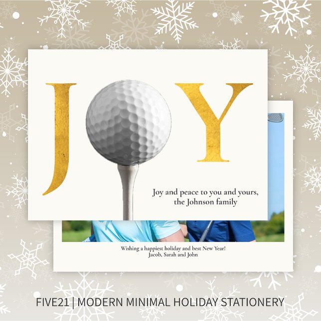 Modern Golf Joy & Peace-julfoto Julkort (Skapare uppladdad)