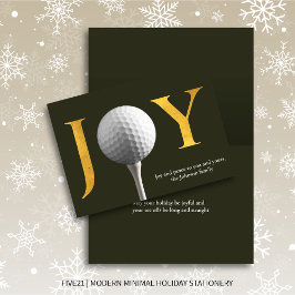 Modern Golf Joy & Peace Mörk grönt jul Helgkort