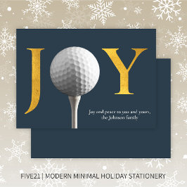Modern Golf Joy & Peace Navy Blue jul Julkort