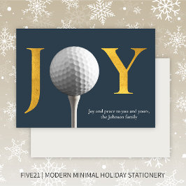 Modern Golf Joy & Peace Navy Blue jul Julkort