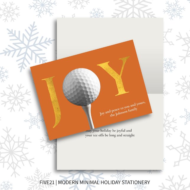Modern Golf Joy & Peace-Orange - julklapp Helgkort (Skapare uppladdad)