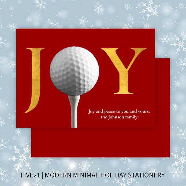 Modern Golf Joy & Peace Red-jul Julkort (Skapare uppladdad)