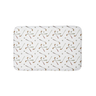 Modern Golf Klubb Boll Mönster White Badrumsmatta