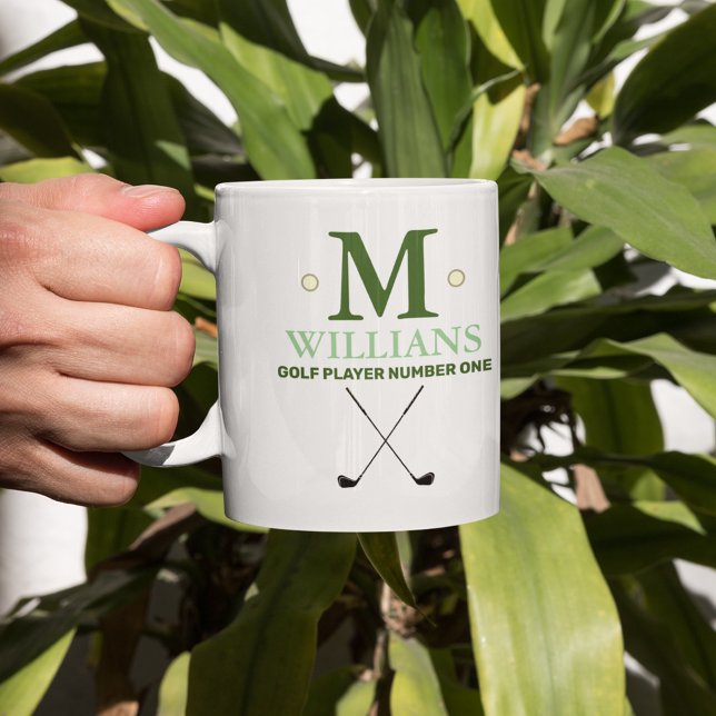 Modern Golf Monogram Kaffemugg (Skapare uppladdad)