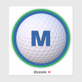 Modern golfboll Personlig monogram bokstav Klistermärken