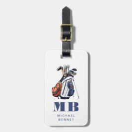 Modern Golfer Sport Monogram Bagagebricka